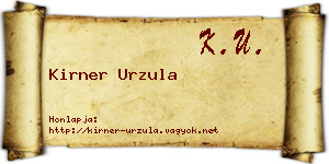 Kirner Urzula névjegykártya